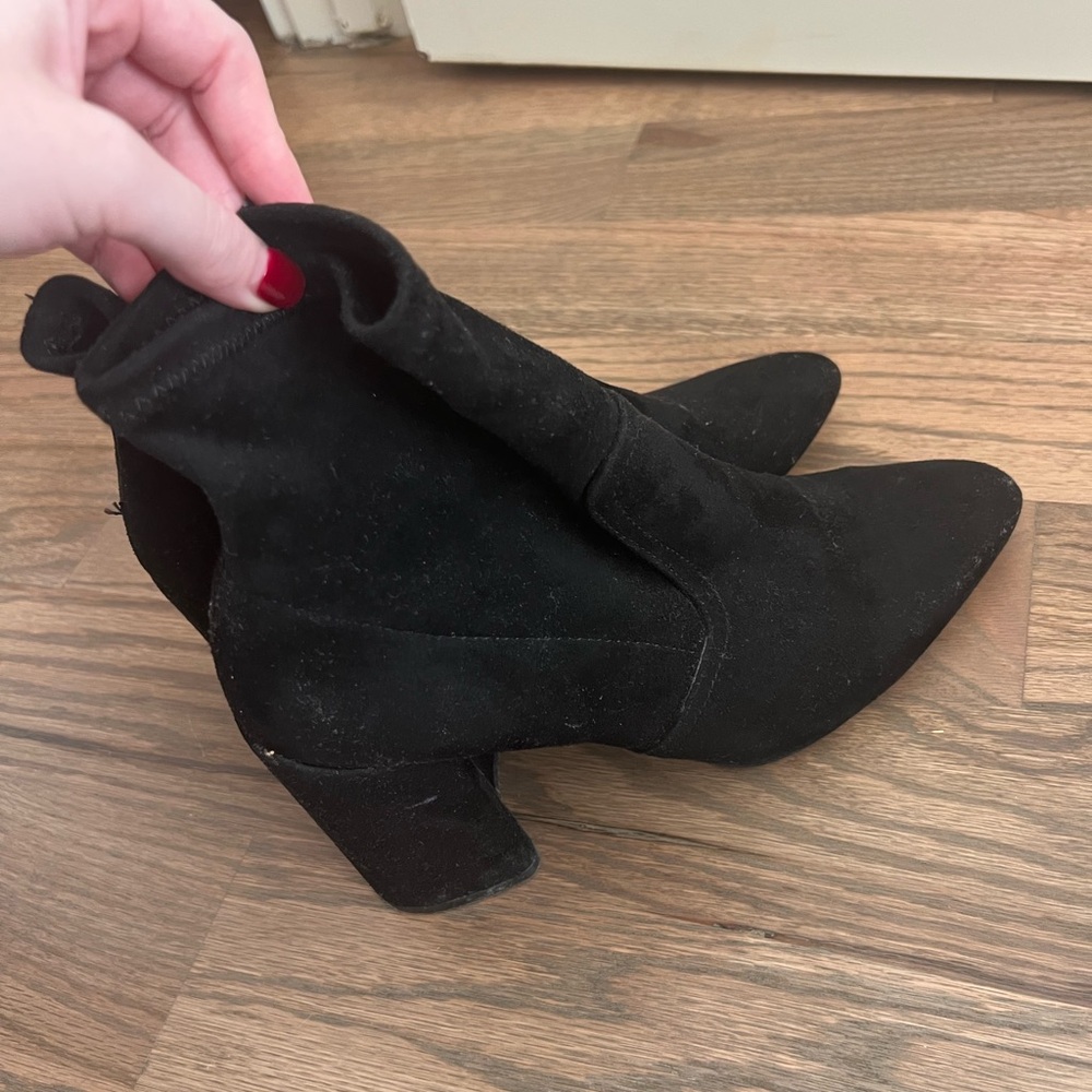 Qupid Black Suede Ankle Boots